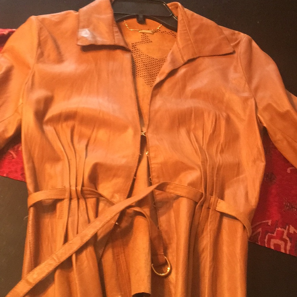Roberto cavalli cognac leather coat - Picture 6 of 9